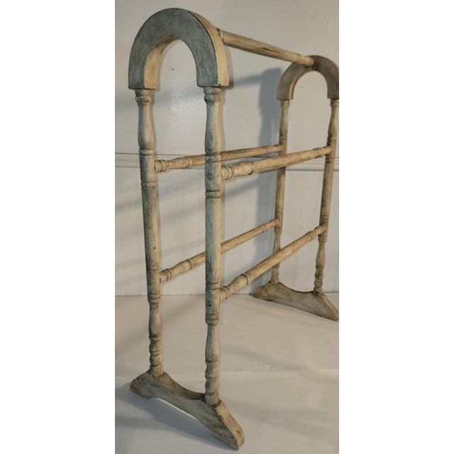 19Thc Original Cream Painted Quilt Rack For Sale - Image 4 of 5