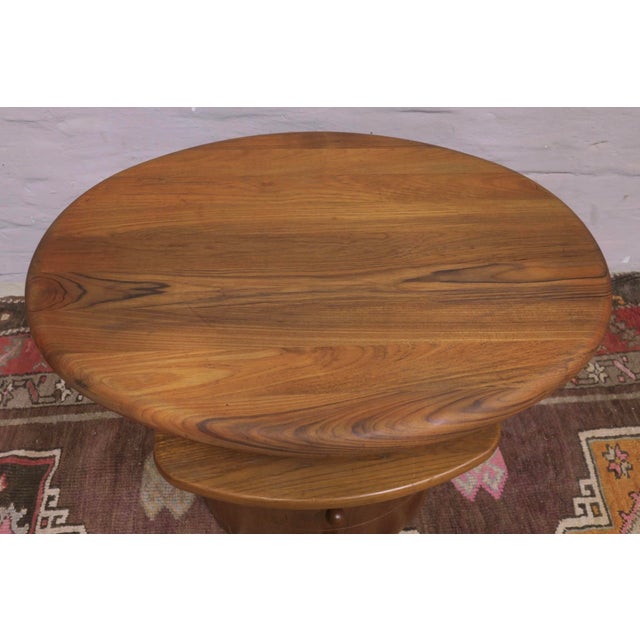 Teak Oval Coffee Table with Swivel Top from Silkeborg, Denmark, 1960s For Sale - Image 4 of 11