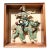 Wood Framed Antique Chinese Roof Tile Mythical Guardian Warrior on Foo Dog For Sale
