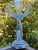 Art Deco Large Vintage Three Graces Art Deco German Walther & Sohne Blue Frosted Glass Comport For Sale - Image 3 of 12