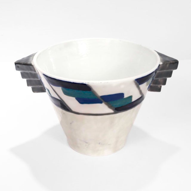 Early 20th Century Antique French Art Deco Limoges Porcelain Vase or Jardiniere by Camille Tharaud For Sale - Image 5 of 8