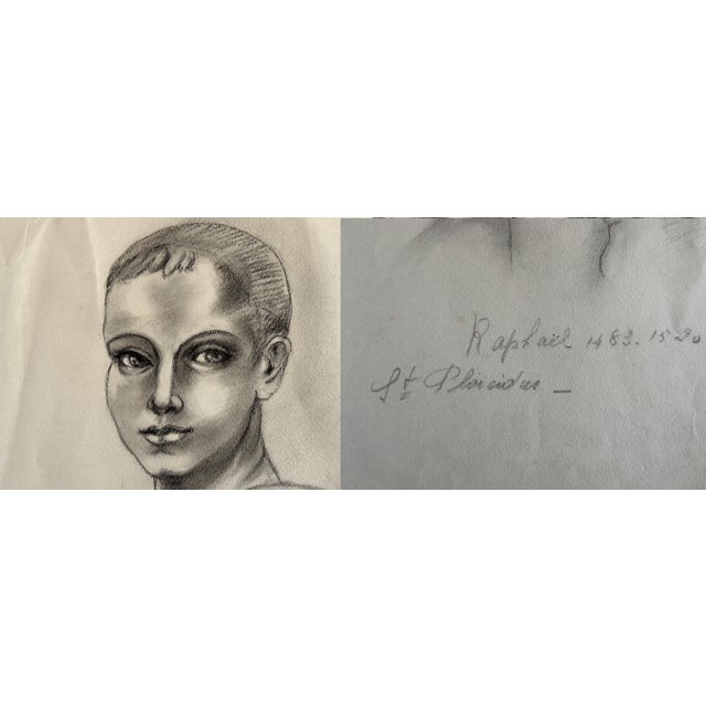 Art Deco Mid 20th Century Old Master Art Drawings: Raphael, Leonardo, Rubens (Set of 5) - Unknown Artist For Sale - Image 3 of 8