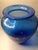 Vintage Hand Blown Cobalt Blue Vase. No Markings. Approximately 23" around largest part. 5.25 Lip with a 3" opening. 7"...