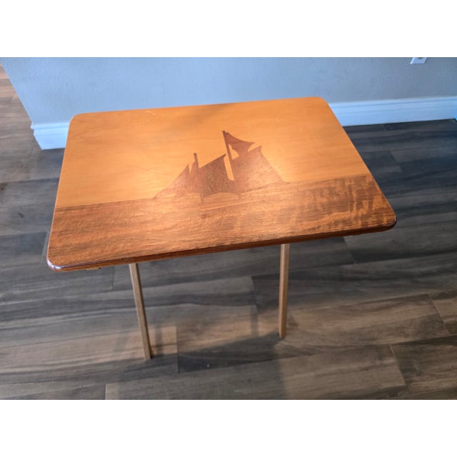 1970s Vintage Folding Tray Tables - Set of 5 For Sale - Image 4 of 12