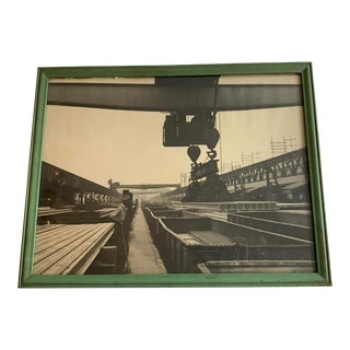 Mid 20th Century Industrial Figurative Scene Black and White Photograph, Framed For Sale