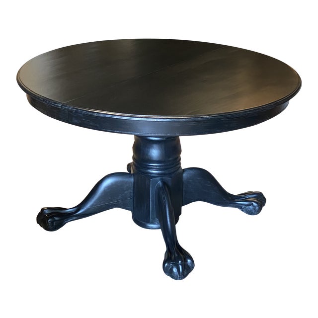 Antique Black Round Oak Claw Foot Dining Table Chairish