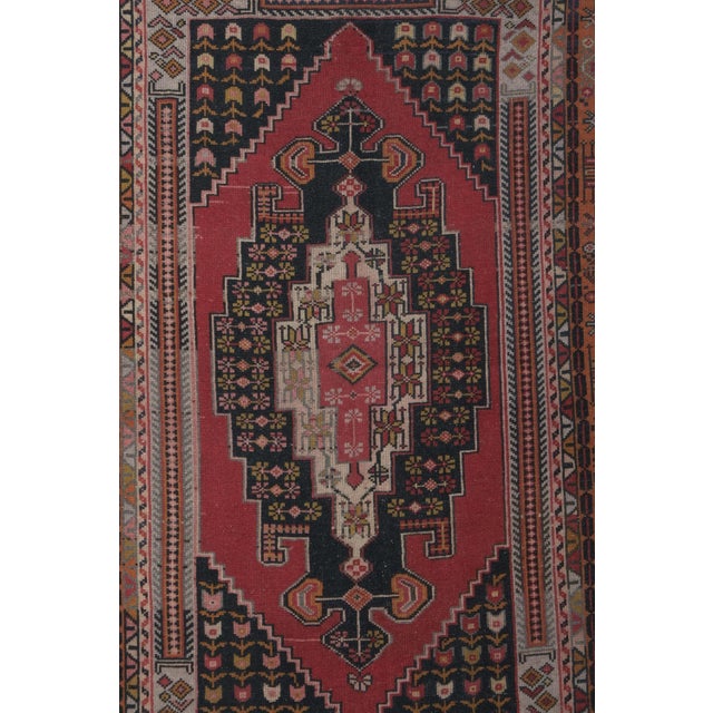 Mid-Century Modern Vintage Hand Knotted Turkish Oushak Rug 4'4" X 7'6" For Sale - Image 3 of 13