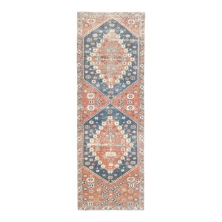 1970s Vintage Turkish Hand-Knotted Wool Cotton Red Runner Rug For Sale