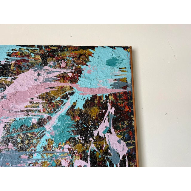 1970s 70's Karen Sadenwater Expressionist Abstract Oil Painting For Sale - Image 5 of 13