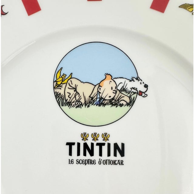 Contemporary Vintage Tintin & Snowy Porcelain Plate For Sale - Image 3 of 8