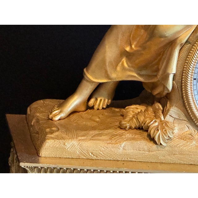 Clock 1830 French Louis Philippe Gold Ormolu Bronze Antique For Sale - Image 10 of 18