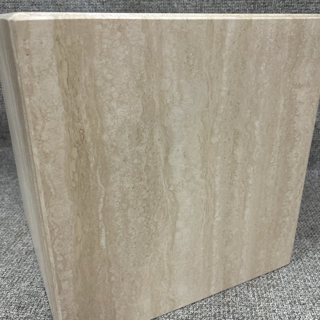Postmodern 1980s Postmodern Travertine Cube Side Table For Sale - Image 3 of 4