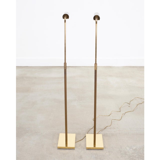 Mid 20th Century Koch & Lowy Omi Patinated Brass Pharmacy Floor Lamps - a Pair For Sale - Image 17 of 18
