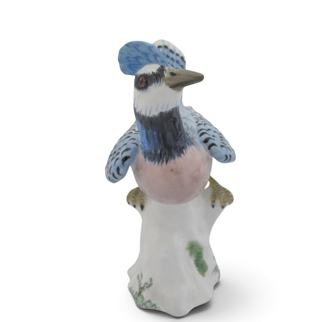 Staffordshire Hand Painted Porcelain Blue Jay Figurine Pair With Box For Sale - Image 16 of 18