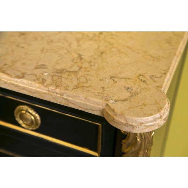 Maison Jansen Ebonized Marble-Top Commode For Sale - Image 10 of 11