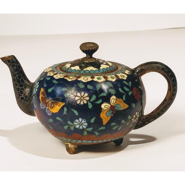 Late 19th Century Antique Japanese Cloisonne Miniature Teapot Chairish