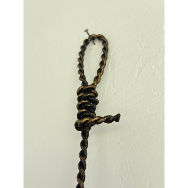 Vintage Modernist Cast Metal Hanging Sculpture of a Man Climbing For Sale - Image 10 of 12