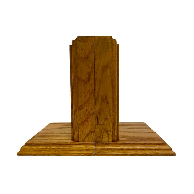 Vintage Solid Oak Wooden Bookends Vintage Home Decor. Very good overall preowned condition. Each bookend measures...