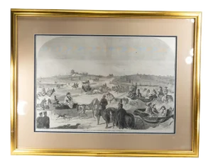 Late 19th Century Winslow Homer Lithograph of Central Park New York City, Framed