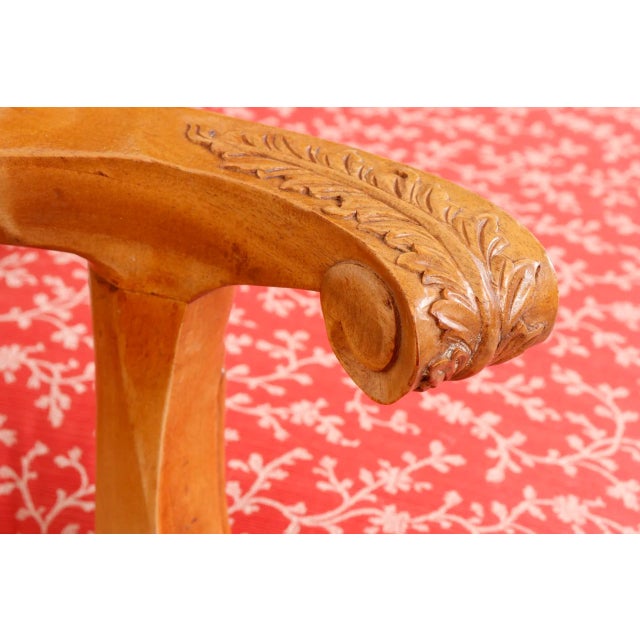 Wood Queen Anne Style Two Seat Settee For Sale - Image 7 of 11