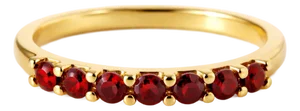 Natural Garnet Stacking January Birthstone Ring in 925 Sterling Silver, Size 7