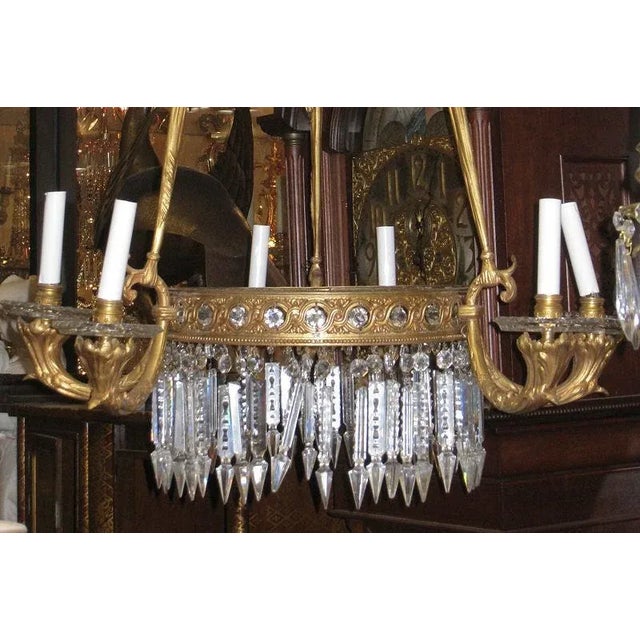 Traditional Antique French Empire Style Bronze Chandelier For Sale - Image 3 of 5