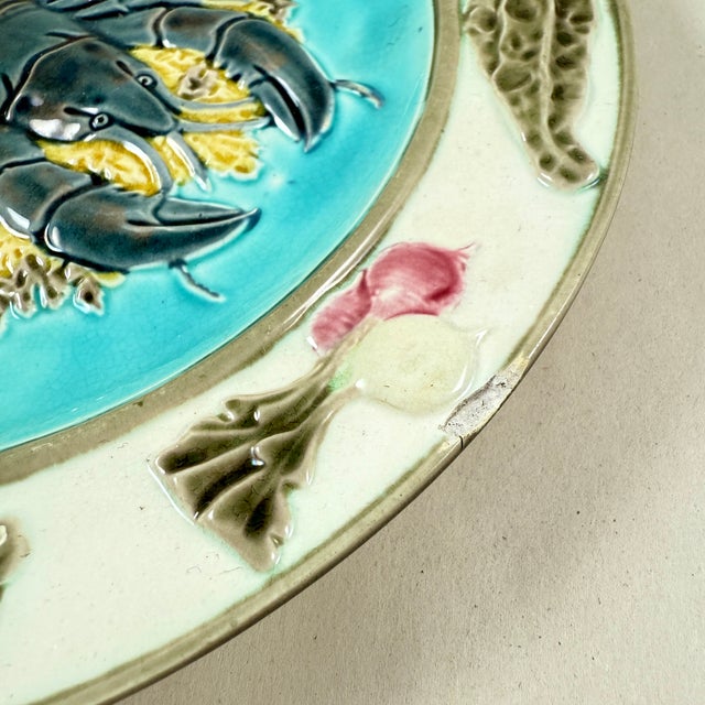 Wedgwood Majolica Lobster Plate For Sale - Image 9 of 12