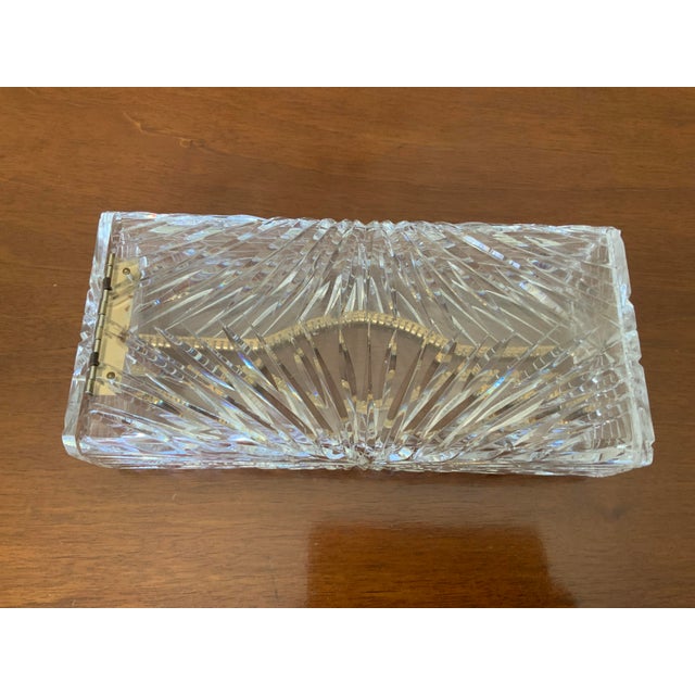 1950s 1950s Lucite Tissue Box With Brass Embellishments For Sale - Image 5 of 10
