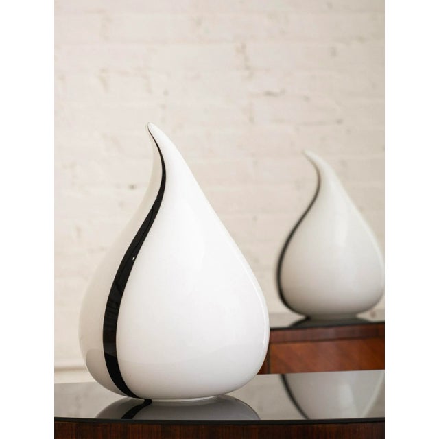 White Murano Style Glass Drip Form Table Lamp For Sale - Image 8 of 10