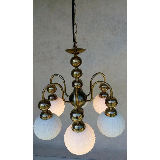 Vintage Bronze Chandelier, 1970s For Sale - Image 4 of 18