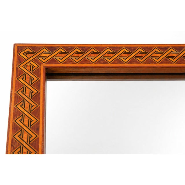Rectangular Brown Marquetry Mirror by Pio Zanotti, Italy, 20th Century For Sale - Image 13 of 16