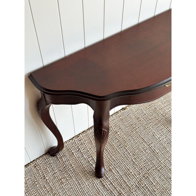 Late 20th Century Vintage Mahogany Demi-Lune Entryway Table For Sale - Image 5 of 15