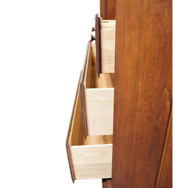 Brown Durham Furniture Saville Row Collection Solid Cherry Early American 46" Clothing Storage Armoire 980-160 For Sale - Image 8 of 14