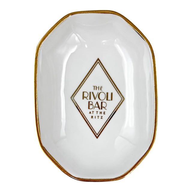 Vintage the Bar Rivoli Ritz London Hotel Porcelain Ashtray Catchall Dish For Sale