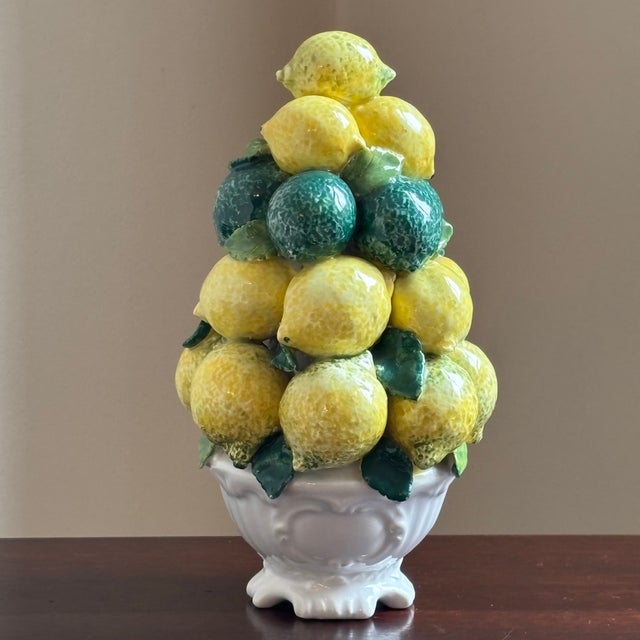 Vintage Italian Majolica Topiary W/ Lemons and Limes For Sale - Image 9 of 13