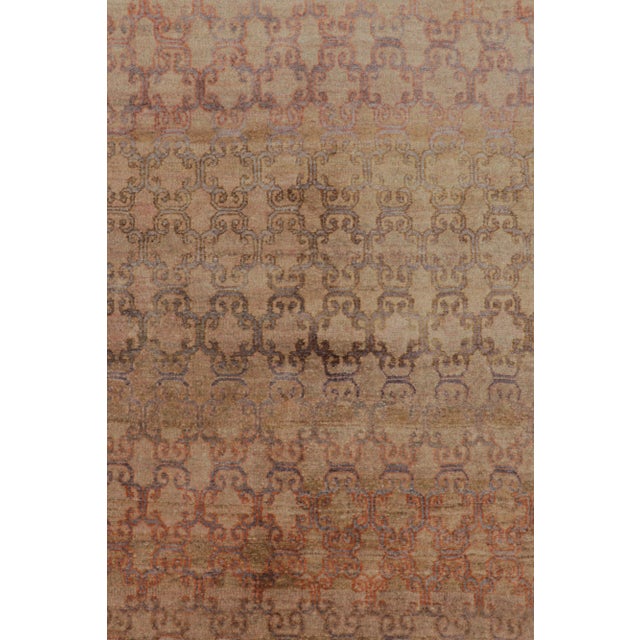 Rug & Kilim’s Modern Classics Runner Rug in Ombre Rust and Mauve Floral Lattice Pattern For Sale In New York - Image 6 of 8