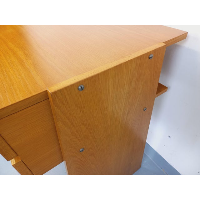Vintage Double-Sided Trapezoidal Desk in Oak, 1960s For Sale - Image 9 of 18