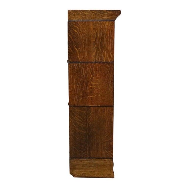 Lundstrom Arts & Crafts Oak 3 Stack Barrister Bookcase C1930 For Sale - Image 4 of 10