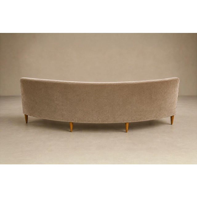 Brazilian Modern Sculptural Curved Sofa in Mohair and Caviúna Wood, 1960s For Sale - Image 13 of 18