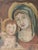 ANTIQUE ORIGINAL OIL ON CANVAS PORTRAIT PAINTING A charming folk art depiction of the Madonna and child. Probably...