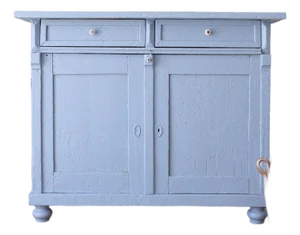 Antique Blue Painted Pine Cupboard - Circa 1880