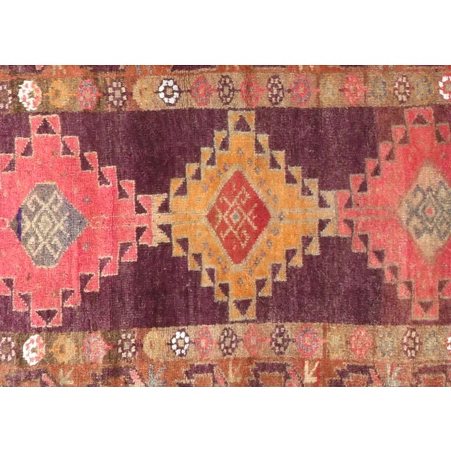 1960s Turkish Oushak Runner. Hand woven with wool on wool foundation in the Oushak region of Western Turkey. The Anatolian...