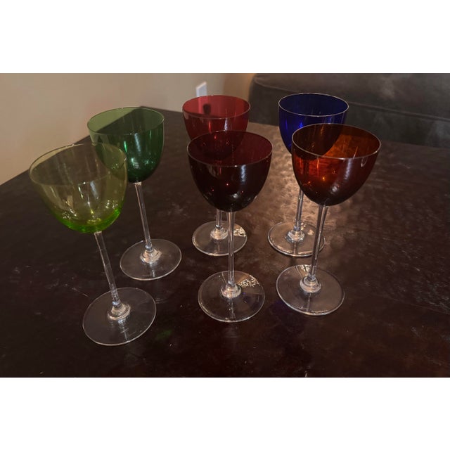 Baccarat Mid 20th Centur Baccarat Crystal Wine Perfection Pattern Hock Set - 6 Pieces For Sale - Image 4 of 12