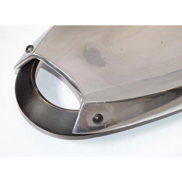 Silver 1980s Dansk Oval Aluminum Holloware Brass Bronze Finish Serving Platter For Sale - Image 8 of 13