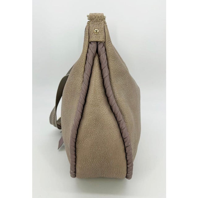 Mid 20th Century Nina Ricci Gray Leather Hobo Shoulder Bag For Sale In Philadelphia - Image 6 of 11