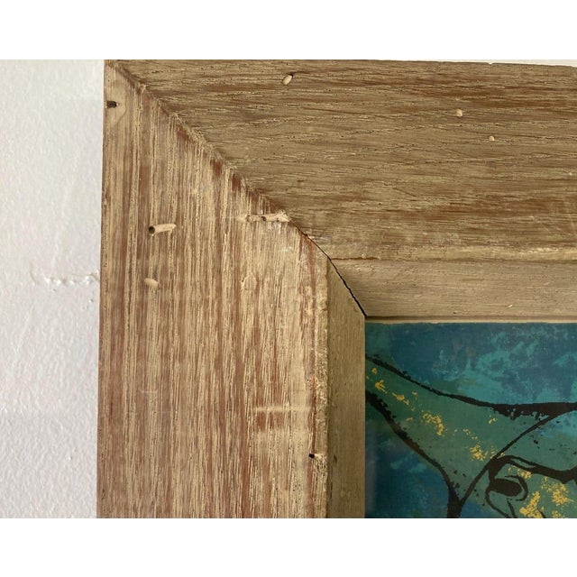 Wood Vintage Mid Century Signed & Numbered H.Mark Framed Horse Lithograph For Sale - Image 7 of 11