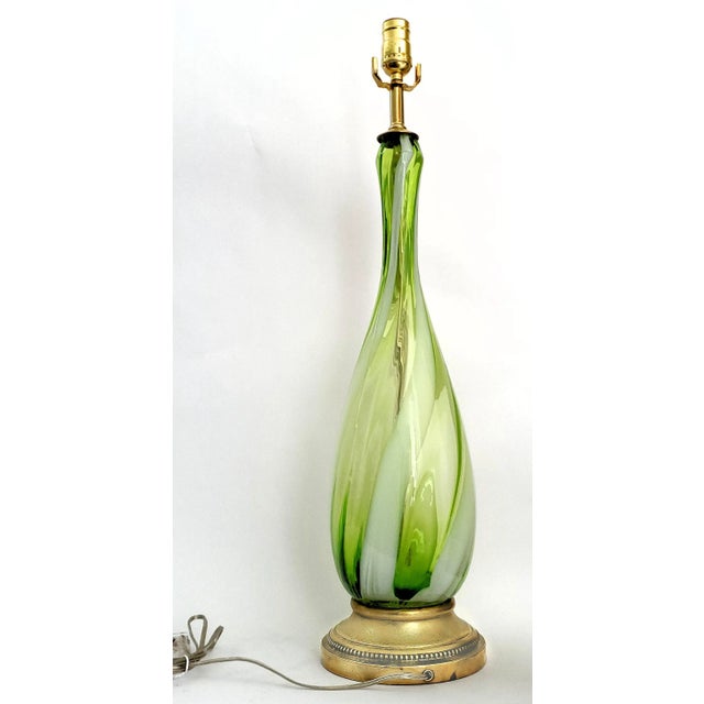 Metal Lamp Murano Glass 1950s Restored For Sale - Image 7 of 8