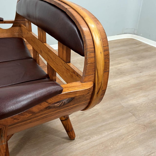 Rustic Wooden Barrel Chairs and Sofa, Italy, 1970s, Set of 4 For Sale - Image 16 of 18
