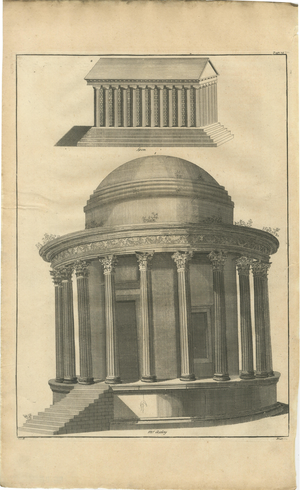 Bernard de Montfaucon, Temple of Vesta & Classical Rotunda, 1721, Engraving