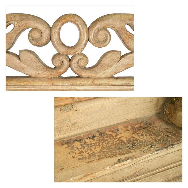 Antique Indian Hand Carved Wood Double Door For Sale - Image 6 of 9